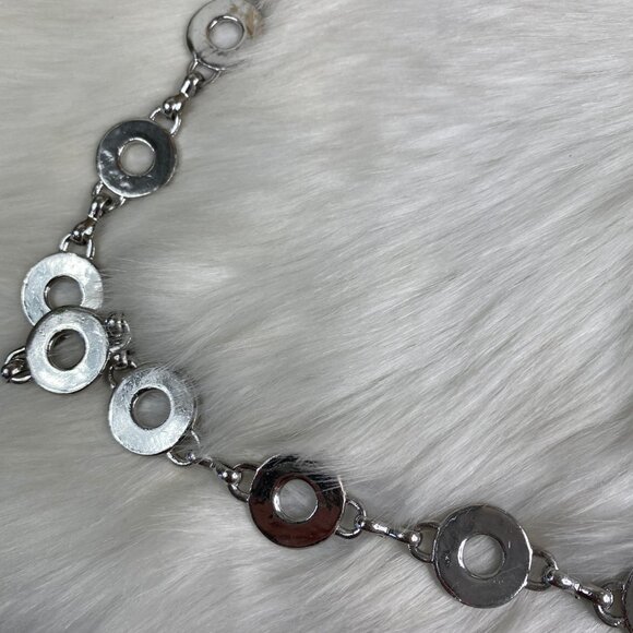 Silver Tone Circle Disc Mod Gogo Loop Belt 45" - Picture 4 of 6
